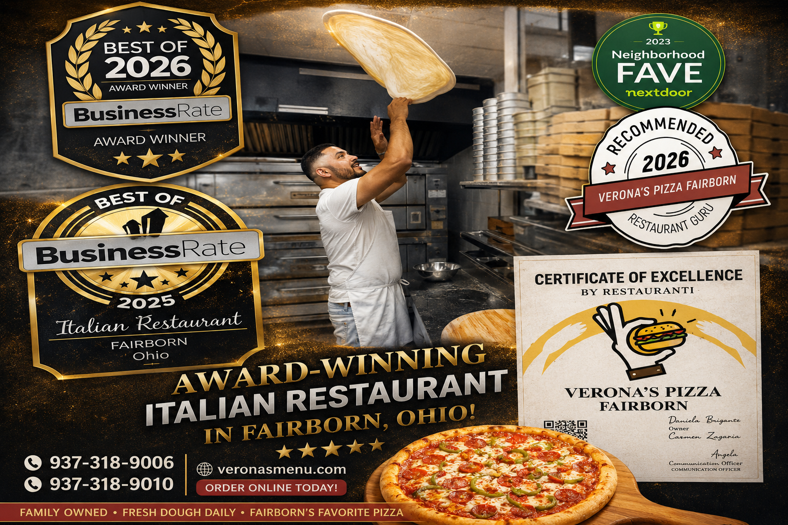 Award-winning Italian restaurant in Fairborn, Ohio — Verona's Pizza